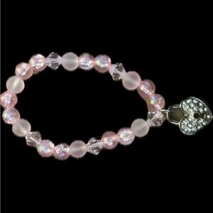 Pink Valentine Heart Charm Bracelet